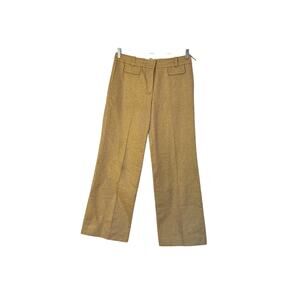 Chloé Women's Tan Plaid Militay Wool Wide Leg Pants
